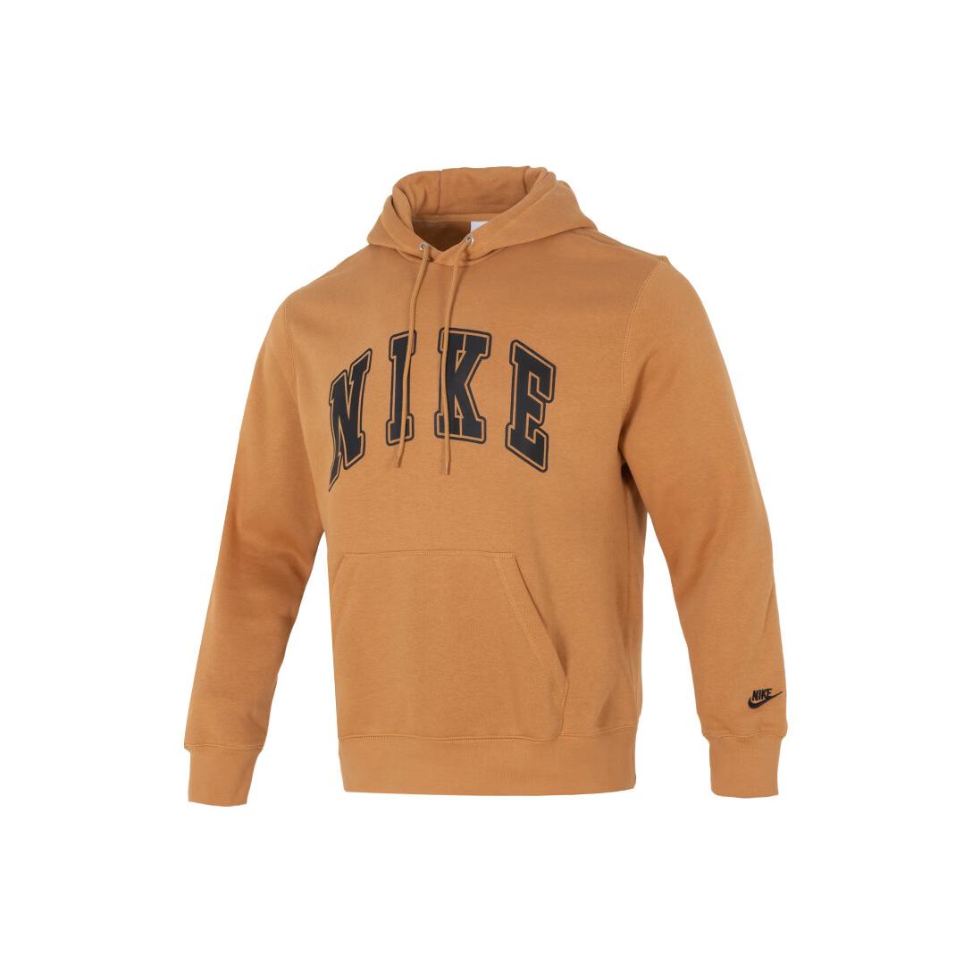 Nike Logo Training Comfortable Letter College Sweatshirt for Men Brown M
