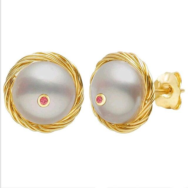 

Новые модные серьги-гвоздики с пресноводным жемчугом, модные серьги ручной работы из стерлингового серебра 925 пробы с фианитом для женщин и мужчин, ювелирные изделия в подарок