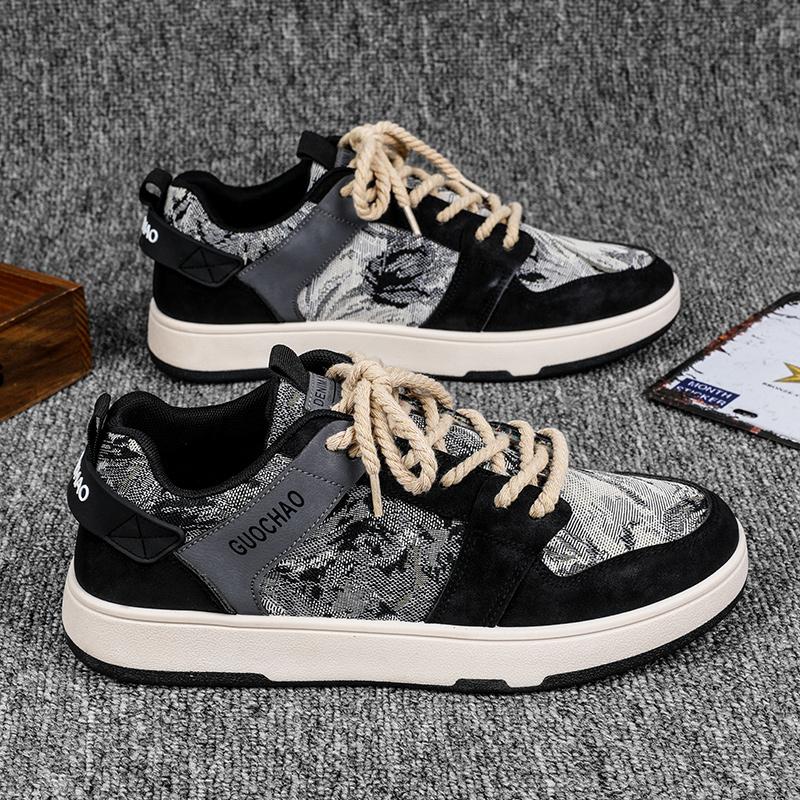 Nové Pánské Klasické Módní Nízké Tenisky na Skateboarding s Tlustou Podrážkou Pohodlné Měkké Podrážky Basketbalové Tenisky