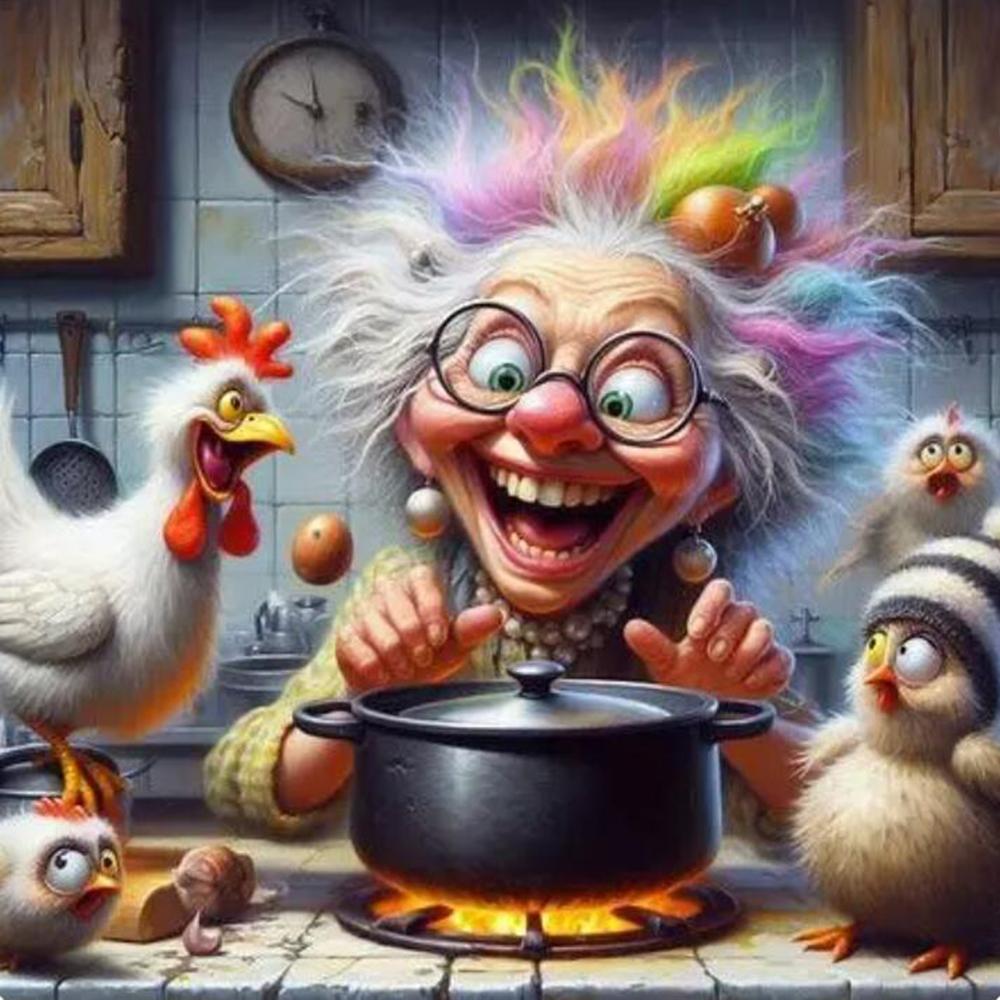 

Счастливая и забавная бабушка готовит DIY Алмазная картина Портрет Новинка 2024 года Полная алмазная вышивка Мозаика ручной работы для домашнего декора J3939 round 30x30cm зелёный