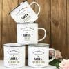 French Printed Enamel Mug Brother Friends Drink Milk Coffee Cups Pregnancy Announcement Mugs Best Idea Gifts for Tata Marraine