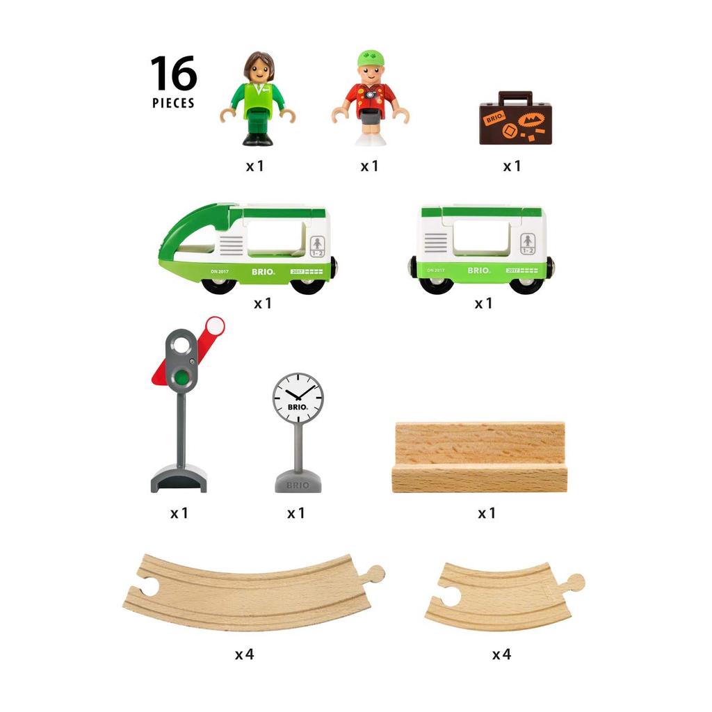BRIO (Brio World) Train Starter Set, Wooden Tracks, Train, Steam Locomotive, 33847