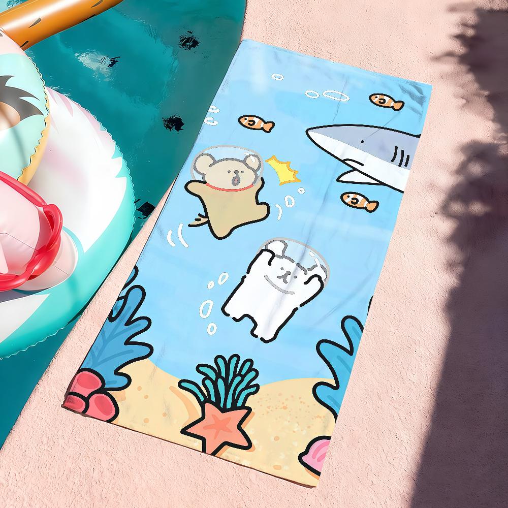 Cartoon cute Line Puppy Towel Drying Bath Towel Applicable To Light Swimming Camping Yoga Beach Out