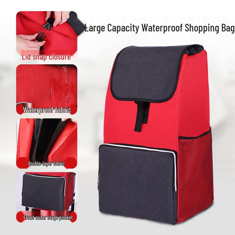 Foldable Aluminum Shopping Cart with Insulated Bag