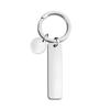 Euro-American Blank Keychain: Long Strip/Round Metal, Holiday Gift