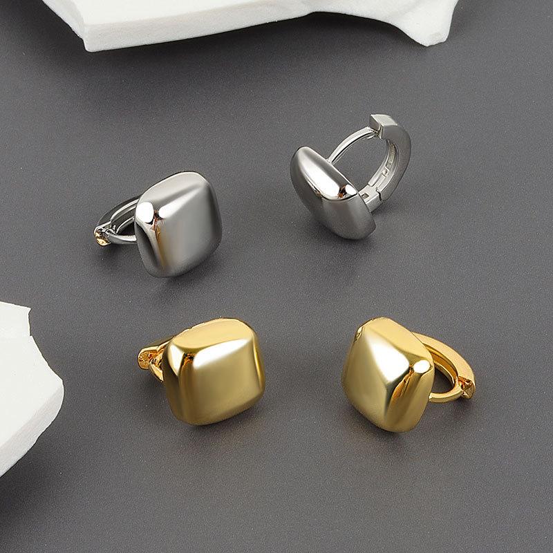 S925 Silver Minimalist Vintage Geometric Oval Hoop Earrings Simple Elegant Circle Ear Cuffs For Women Fashion Jewelry