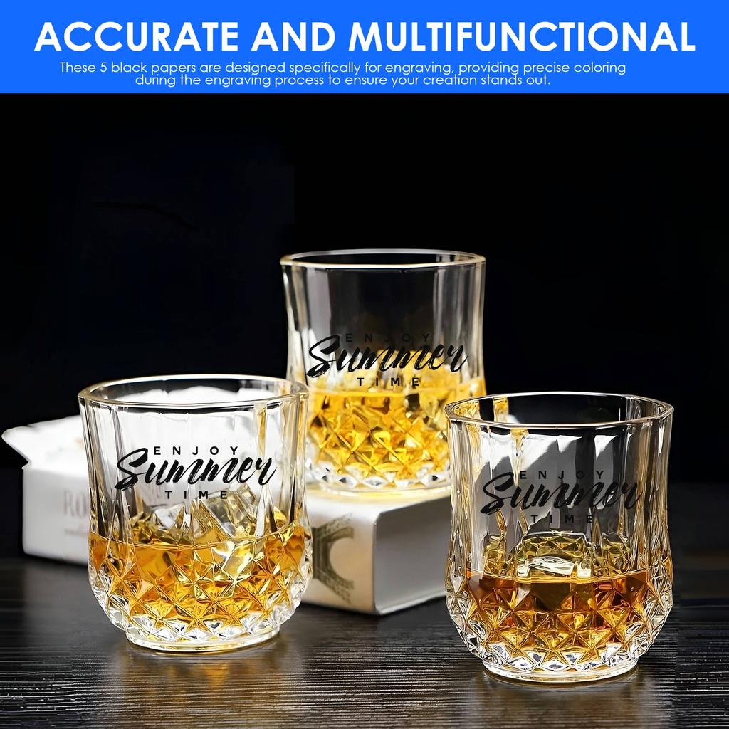 5 Stück Gravurmarkierungspapier für Lasergravurmaschine 39x27cm DIY Farb-Gravurpapier Keramik Glas Lasermarkierungspapier