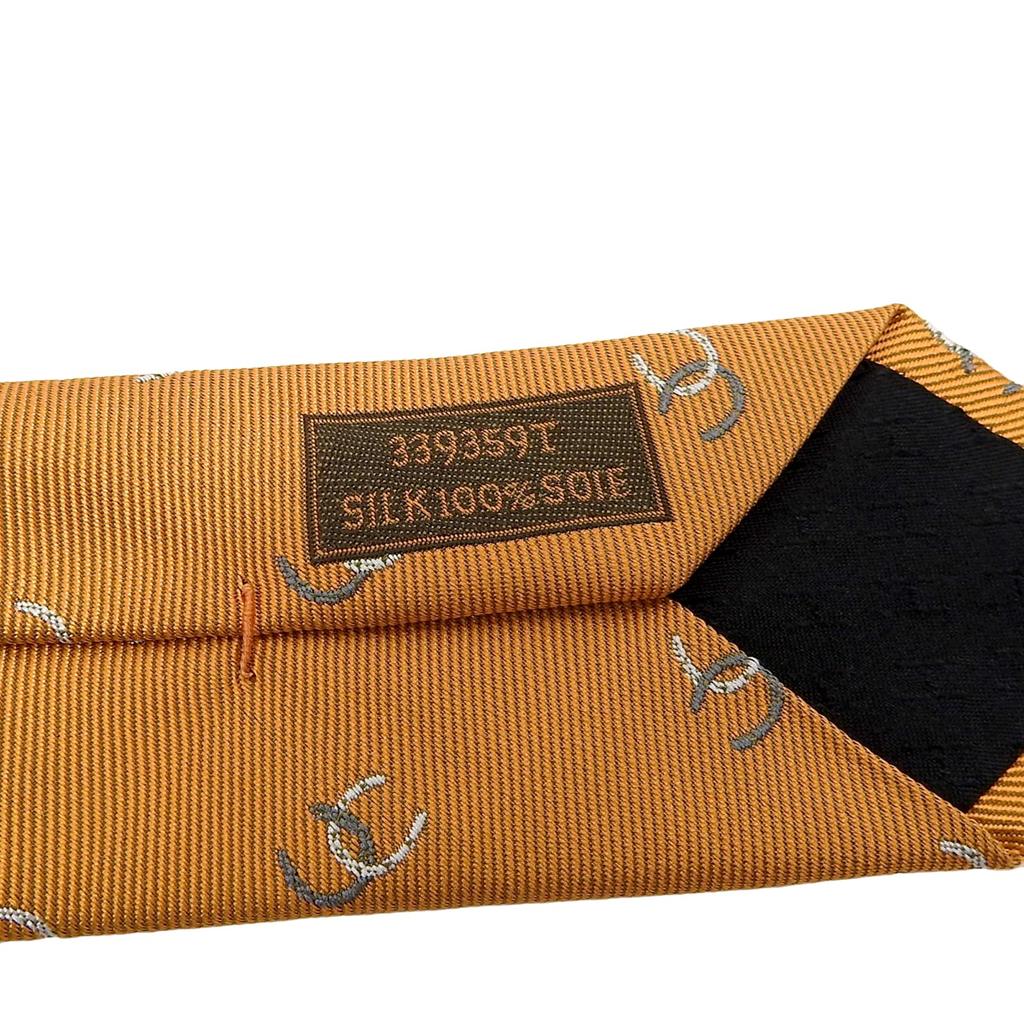 Pristine HERMES tie Horseshoe pattern silk mens 339359T Used