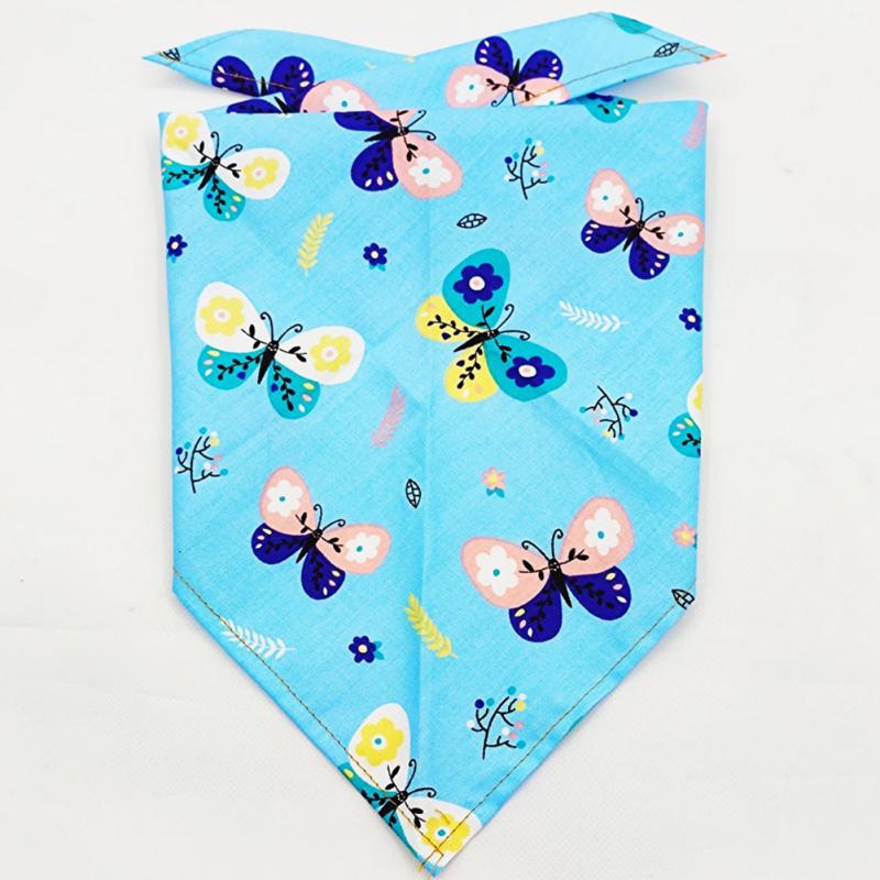 Pet Bandanas Cotton Spring Summer Fruit Green Leaf Butterfly Dog Cat Triangle Scarf