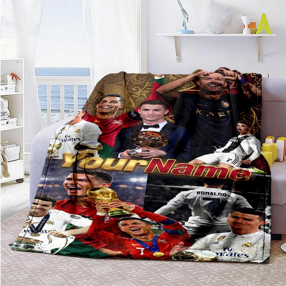 Cristiano Ronaldo 135 Customize Your Name Blanket Throw Personalized Blanket Durable Comfort Great for Bedding Sofa Office Chair Chair