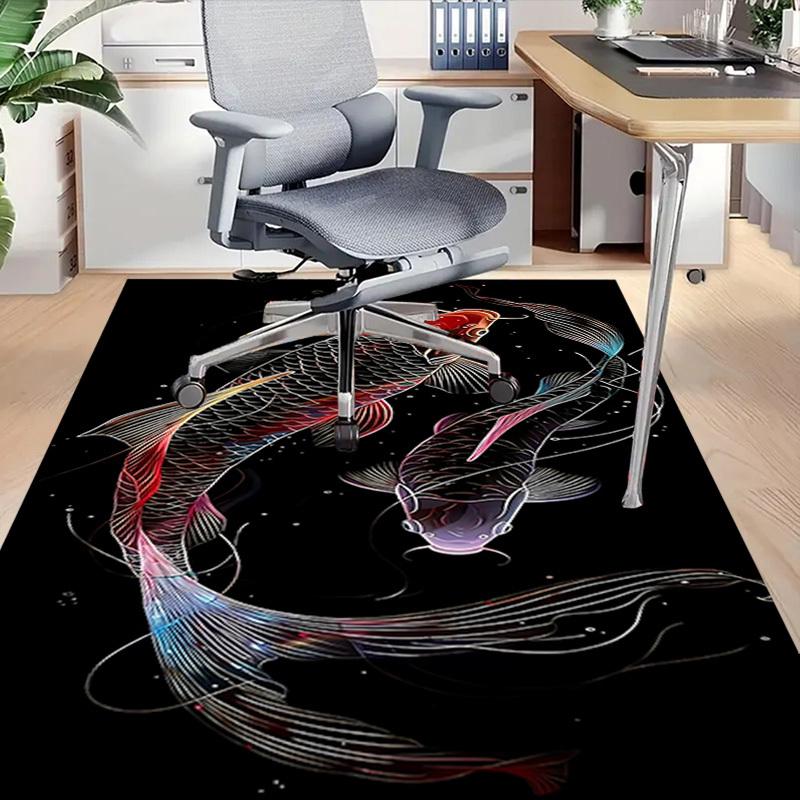 1PC Koi Fish Carpet Office Rug Mat Home Decor Area Carpet Festival Gift Office Desk Chair Carpet Longlasting Material