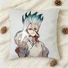 Anime Dr Stone  Senku Ishigami Doublesided Printed Square Decorative Cushion Cover for Sofa Living Room Home Decor