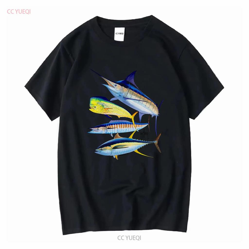 Guy Harvey AFTCO T-Shirt Herren Klein S Blau Angeln Marlin Strand lange oder kurze Ärmel vintage Gewaschen Unisex Dehnbar Mode