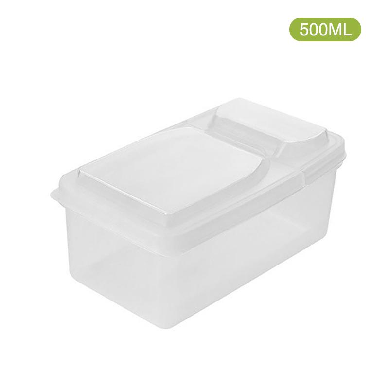 Double Compartment Covered Kitchen Food Grain Sealed Tank Multifunctional Kitchen Refrigerator Plastic Storage Fresh Box