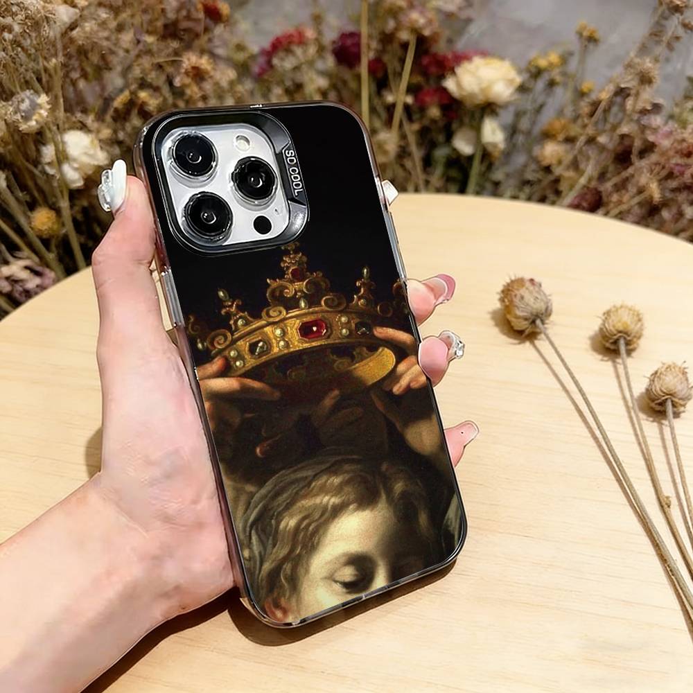 

Classical Aesthetic Art Phone Case For iPhone 17,16,15,14,13,12,11 Plus,Pro Max,XS,Colored Silver Plated Inside Cover iPhoneXsMax