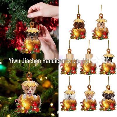 Gold Egg Puppy Car Pendant & Christmas Tree/Backpack Ornament