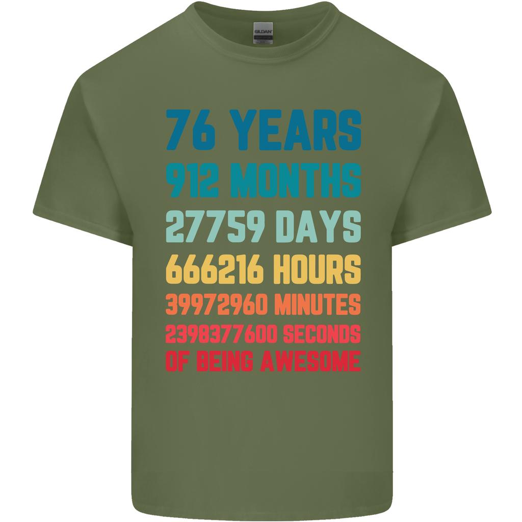 76th Birthday 76 Year Old Unisexs Light Cotton TShirt
