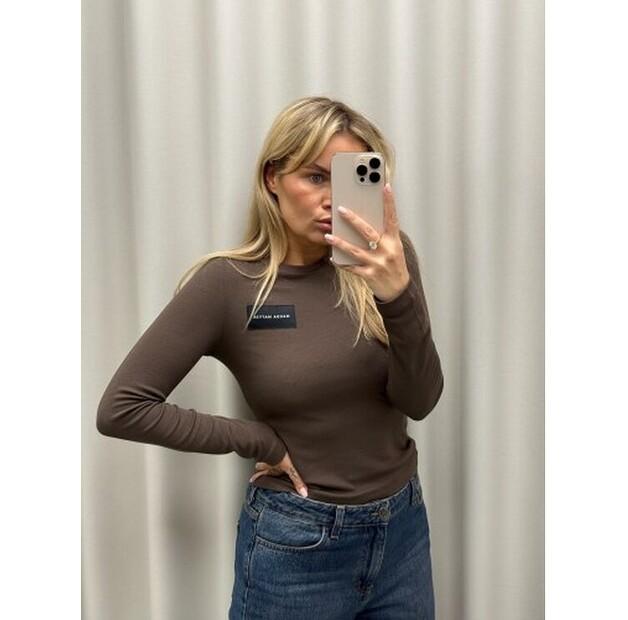 Hoodie Magda Matyja Nina Longsleeve Brown