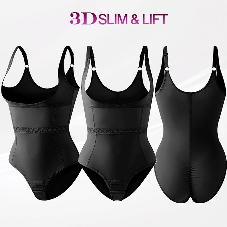 Women's Seamless V-Neck Bodysuit: X-Type Tummy Control, Open Crotch, Push-Up Shaper