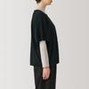 MUJI Washable Wool Poncho Size BA1PQA4A Women's High-Gauge Sweater, Black, L,