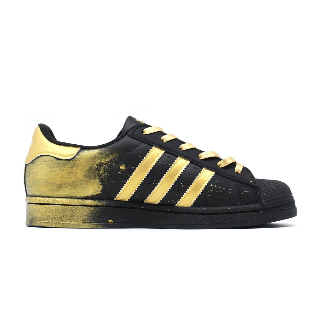adidas Originály SUPERSTAR Černá Zlatá Dračí Šupiny Nízké Skateboardové Boty Unisex Černá Zlatá EG4959(Tým140-)