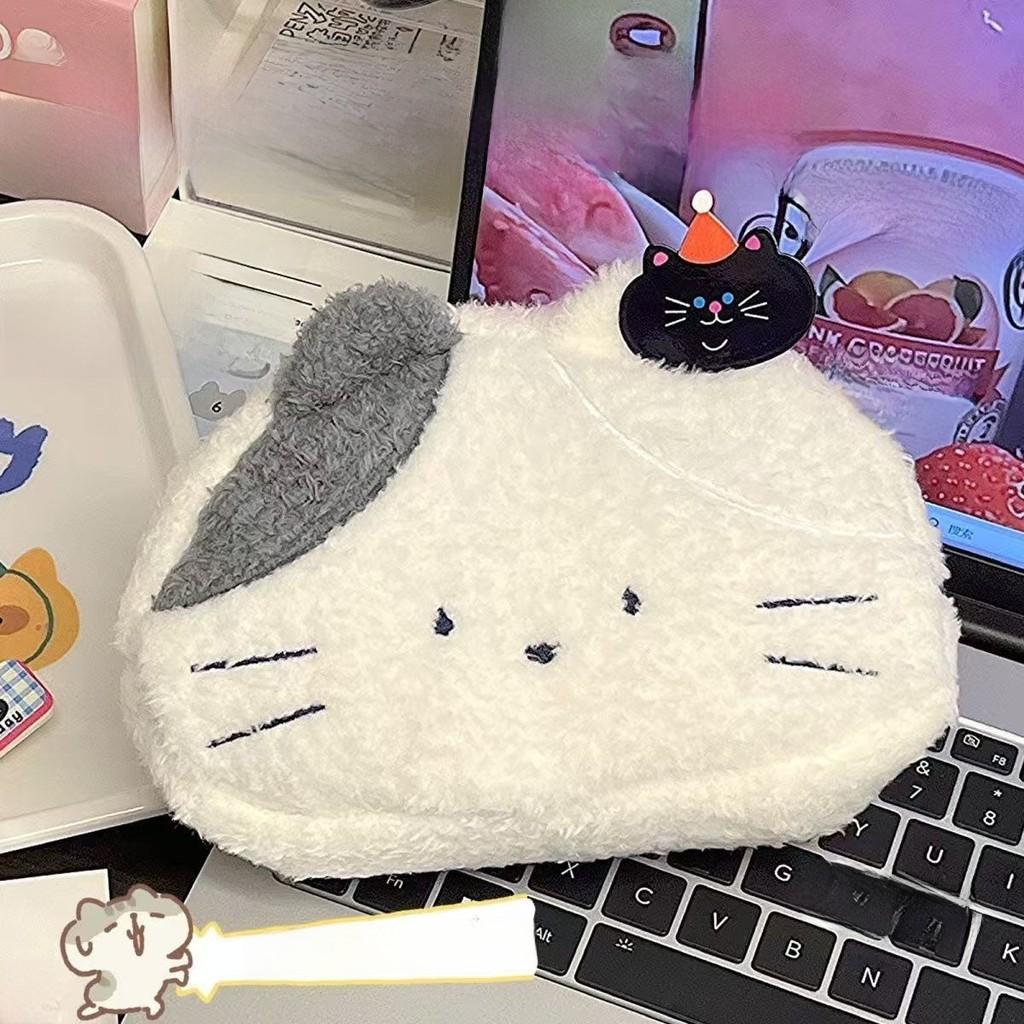 Cat Plush Pencil Case With Large Capacity For Students And Kids