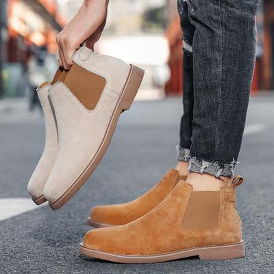 Men's Fashion Boots Classics Comfortable Leather Ankle Boots Brand Men's Casual Boots Plush Plus Size Shoes Falt Shoe Size 39-46