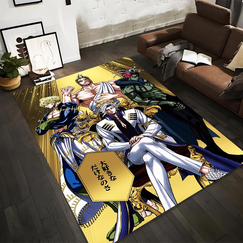 

Anime Style Carpet with Characters on Golden Background, Home Decor Suitable for use as an anti-slip for living room bedroom sofas 40x60cm( 15x23in )