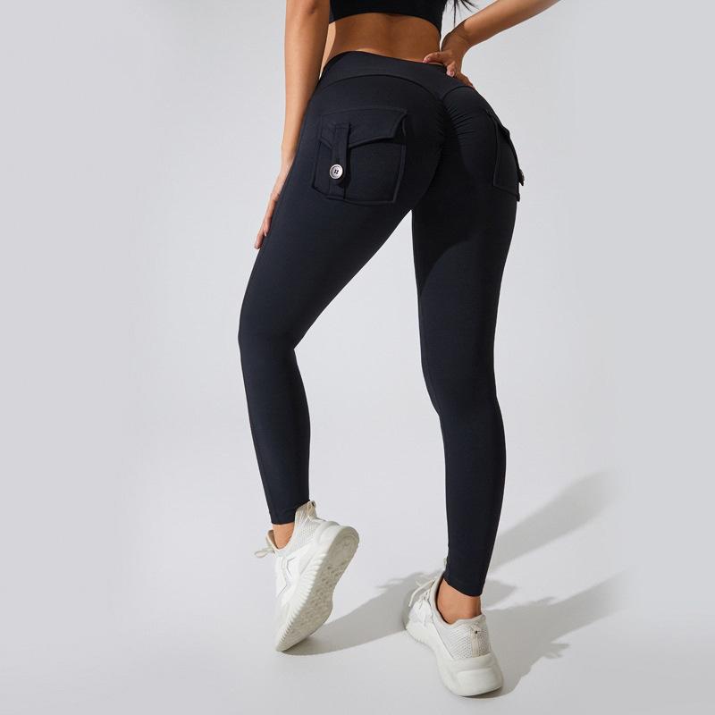 High Waist Butt-Lifting Cargo Yoga Pants with Tummy Control