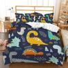3D Print Dinosaur Paradise Quilt Cover Set For Kids, Blue And White Duvet Cover,Full Soft Bedding Set With Pillowcases,Cartoon