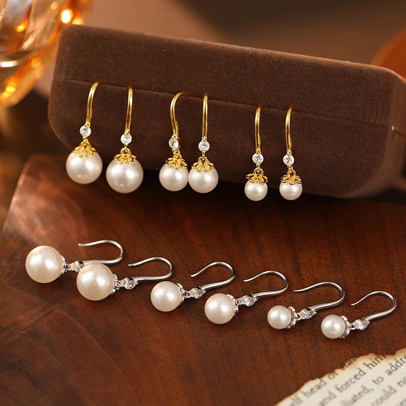 Banyan Tree S925 Silver Light Luxury Pearl Ear Hooks - Elegant Women's Earrings