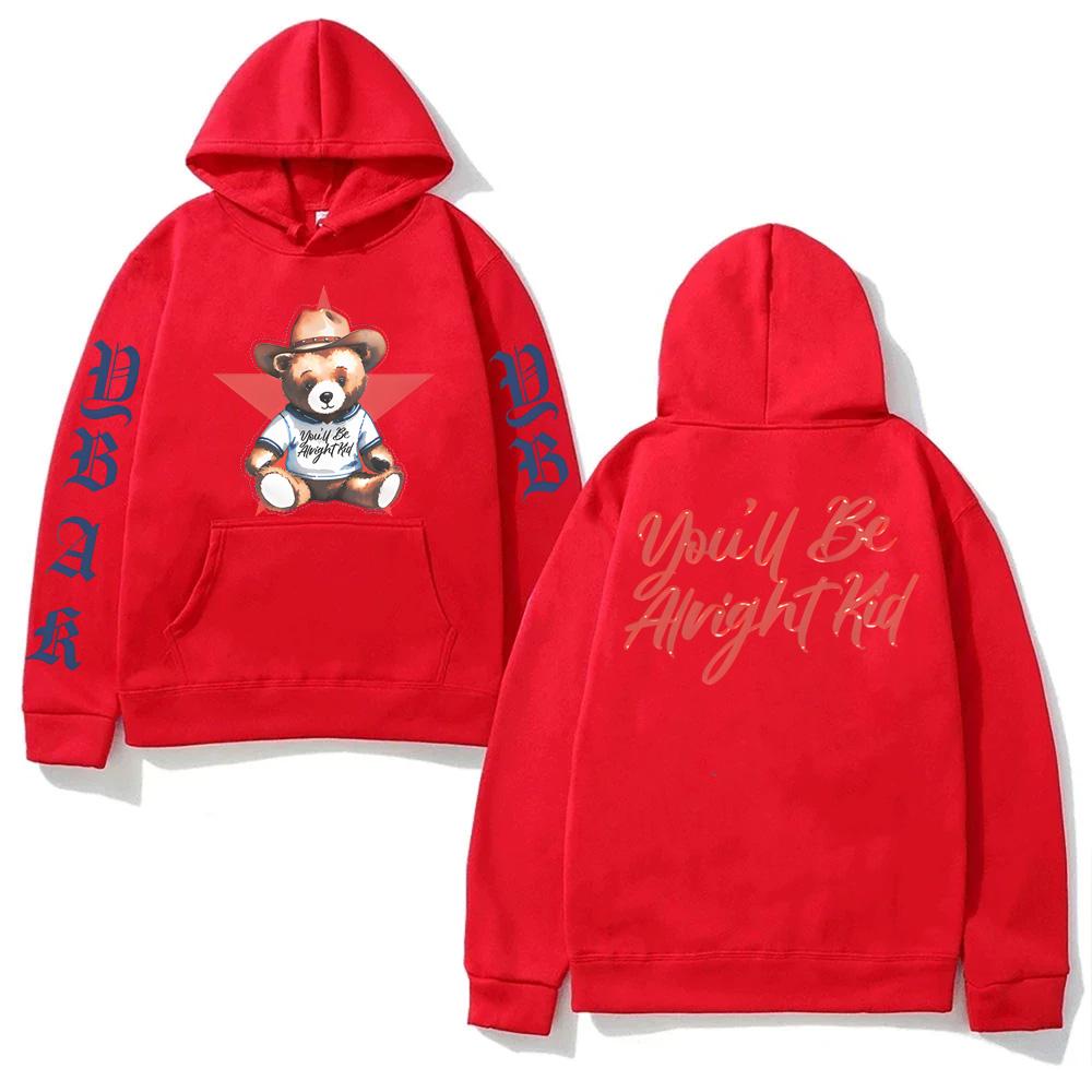 

ХУДИ TEDDY Alex Warren Новый Стиль Мода Женские/мужские Толстовки Эстетичное Худи 2025 Стиль как у певца Высококачественная Футболка XXXL красный