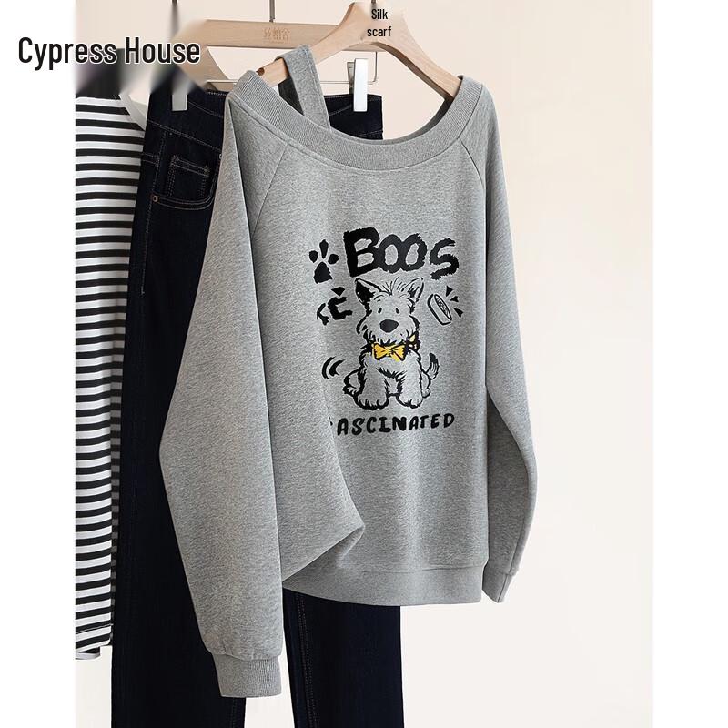 

Women s Asymmetrical Shoulder Cartoon Print Slouchy Sweatshirt XL