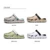 2024 New Men's Fashion Beach Sandals Thick Sole Slipper Waterproof Anti-Slip Sandals Flip Flops Non-slip toe EVA hole shoes