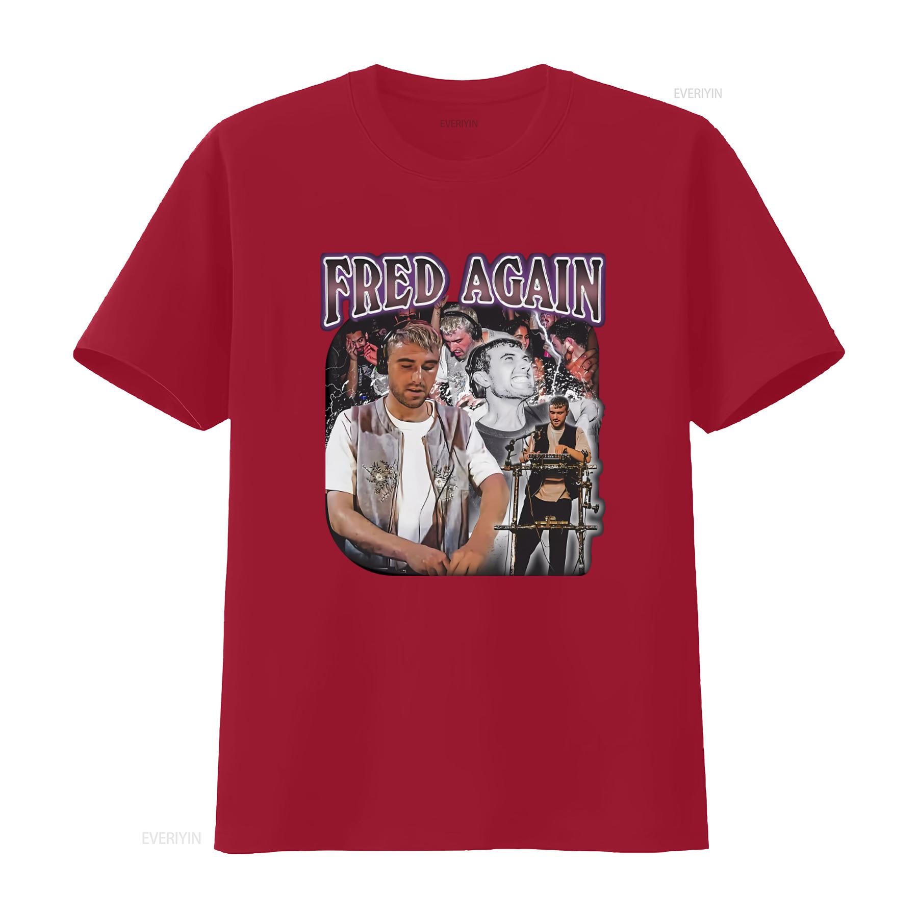 

Fred Again Vintage Retro Style T Shirt Boiler Room Music Festival Print Fashion Streetwear vintage Washed designer clothes S