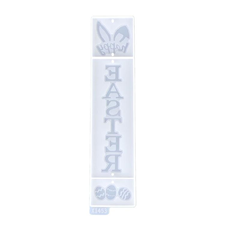 

Festives Bunnies Ear Word Sign Hanging Ornament Silicone Mold For DIY Holiday Decorations And Craft Projects Supplies 1