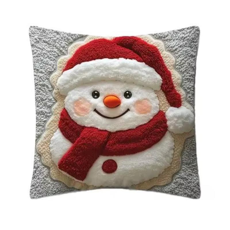 

Christmas Pillow Cover Snowman Reindeer 2D Print One-Sided Soft Sofa Cushion Cover 45x45cm High-Quality Home Decor Pillowcase
