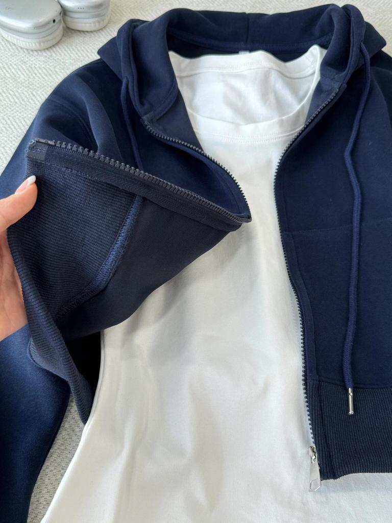 Dámská růžová mikina s kapucí - Jaro/Podzim 2024 Ležérní volný střih Krátká bunda