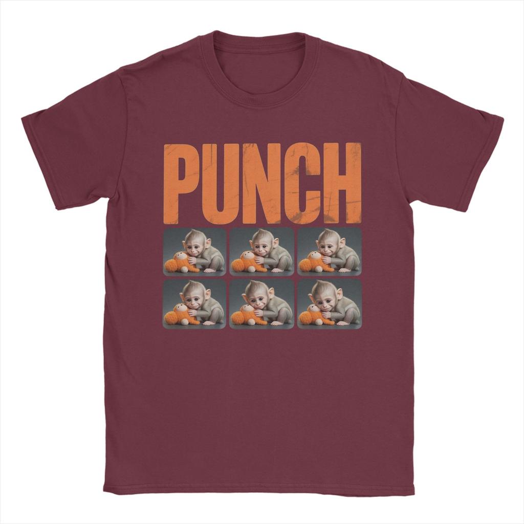Unisex Kvinnor Grafiskt Tryckt Team Punch Punch the monkey Babyapa som Håller Gosedjur T-shirt Bomulls-T-shirts Kläder
