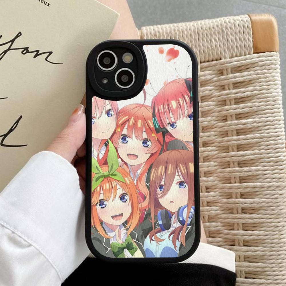 Cartoon Q-Quintessential Q-Quintuplets Phone Case Hard Leather For IPhone 16 15 14 13 12 Mini 11 14 Pro Max Xs X Xr Plus Fundas