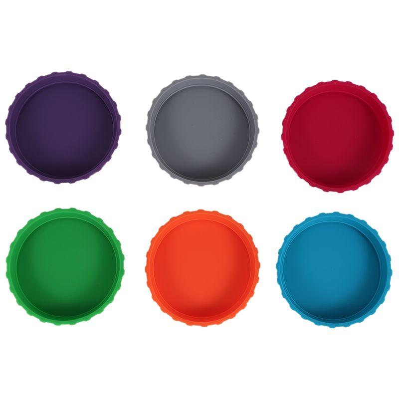 ABUL-6Pcs Soda Lid Covers Beverage Can Lid Multi-Color Beverage Can Protector Silicone Can Covers