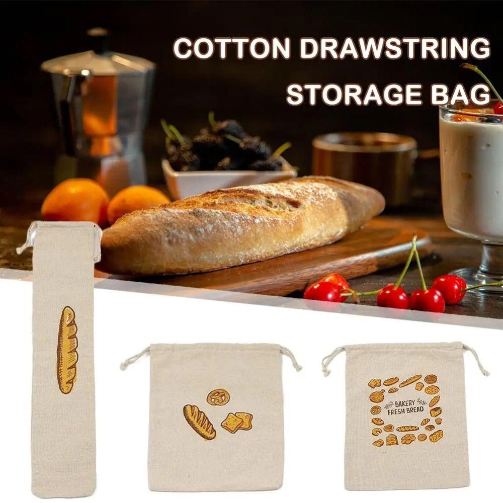 Large Linen Bread Bag Reusable Storage Food Accessories New Homemade Linen Bags
