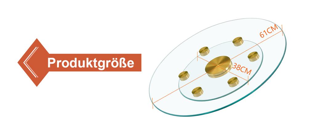 Two-Tier, Rotating Glass Plate. The Upper Glass Diameter 61 cm, the Lower 38 cm. The Design Allows for Easier Picking Up and Putting Down of Objects.