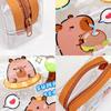 Niedliche Capybara-Münzaufbewahrungstasche, transparente Münzgeldbörsen, Cartoon-Design, hübsche Brieftasche, wasserdichte, durchsichtige Tasche aus PVC mit Reißverschluss, kurze Taschen