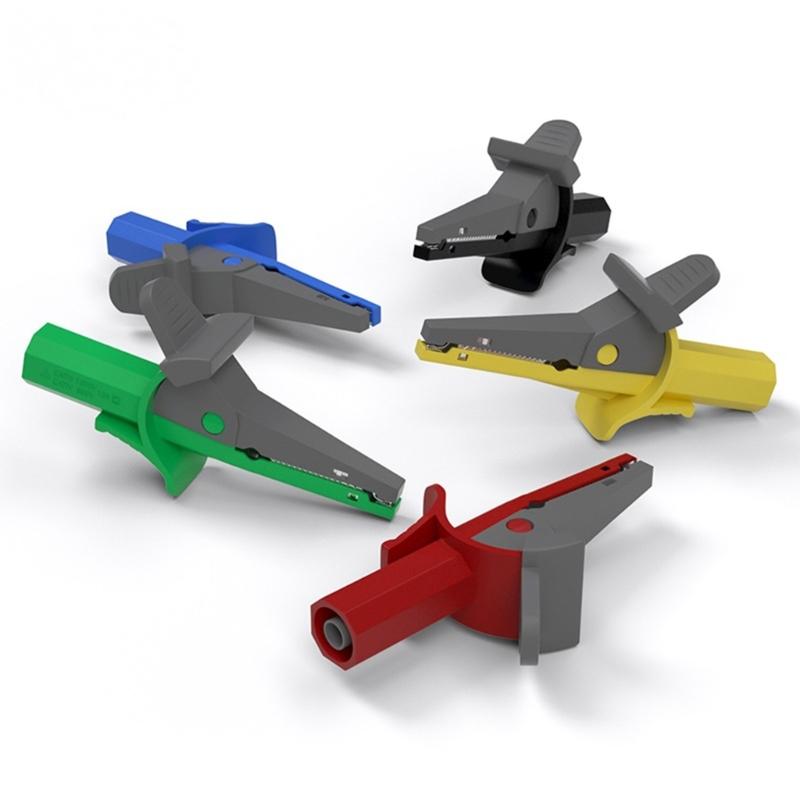 Insulated Test Clamp 4mm Banana Probe Clip Large Size Connectors Terminals Alligator Clips for Quick Circuit Testing