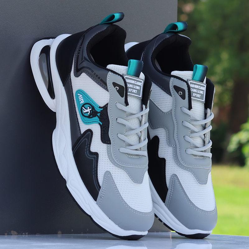 

Мужские водонепроницаемые нескользящие кожаные кроссовки для бега - универсальная мягкая подошва для осени и зимы F9033 mesh model, 42 синий/серый