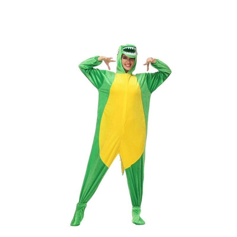 Halloween Costume Adult Animal Costume Tyrannosaurus Rex Green Dinosaur Animal onesie Costume