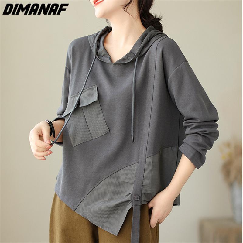 DIMANAF 2023 Plus Größe Pullover Pullover Herbst Oversize Frauen Muster Asymmetrische Pullover Feste Volle Hülse Stricken Lose Pullover