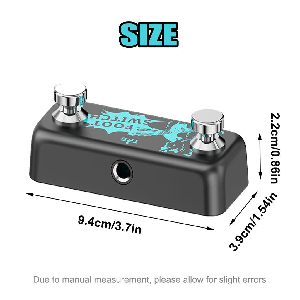 Dual 2-Way Guitar Effect Footswitch Pedal, Momentary Metal Switch with 6.35mm Jack for Replacement