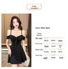 Elegant Spaghetti Strap Little Black Dress - Slimming, Tummy-Hiding, Age-Reducing A-Line Skirt